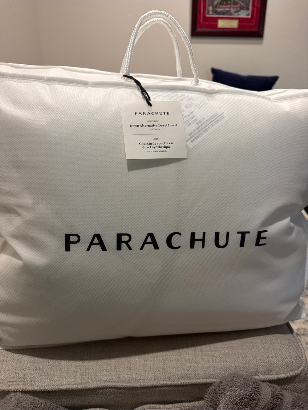 Parachute White Duvet Insert with Black Logo